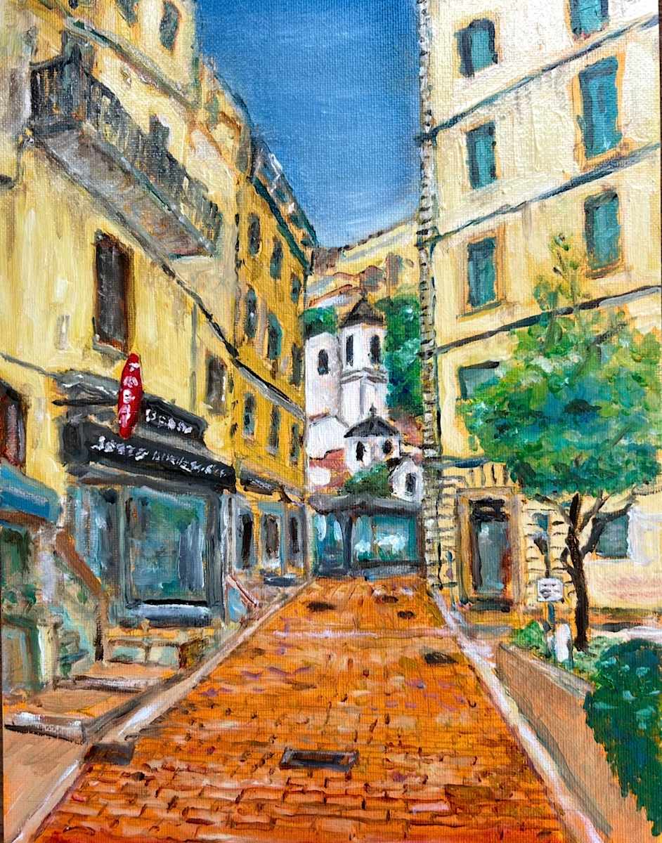 Street Scene, Bonifacio, Corsica by David Lang 