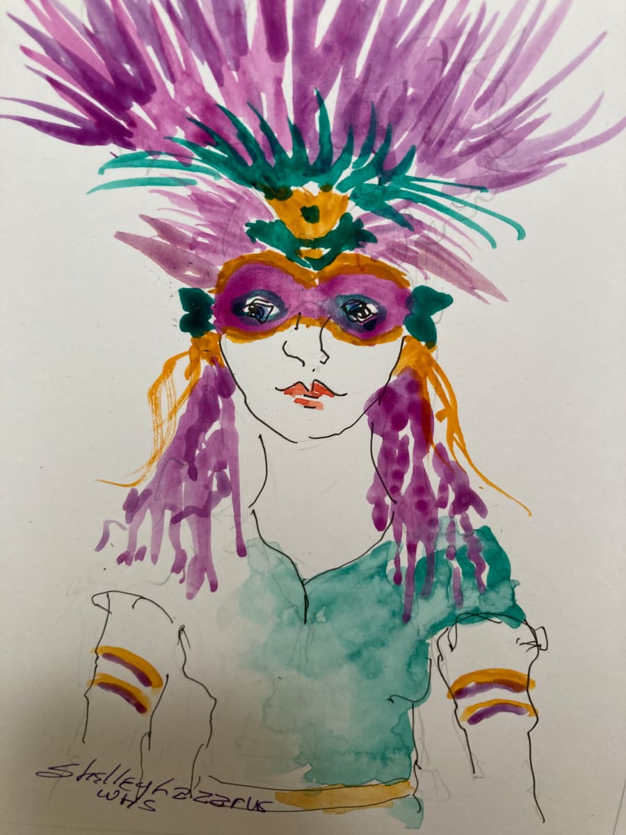 Violet Mask Lady by Shelley Lazarus, Image 1.