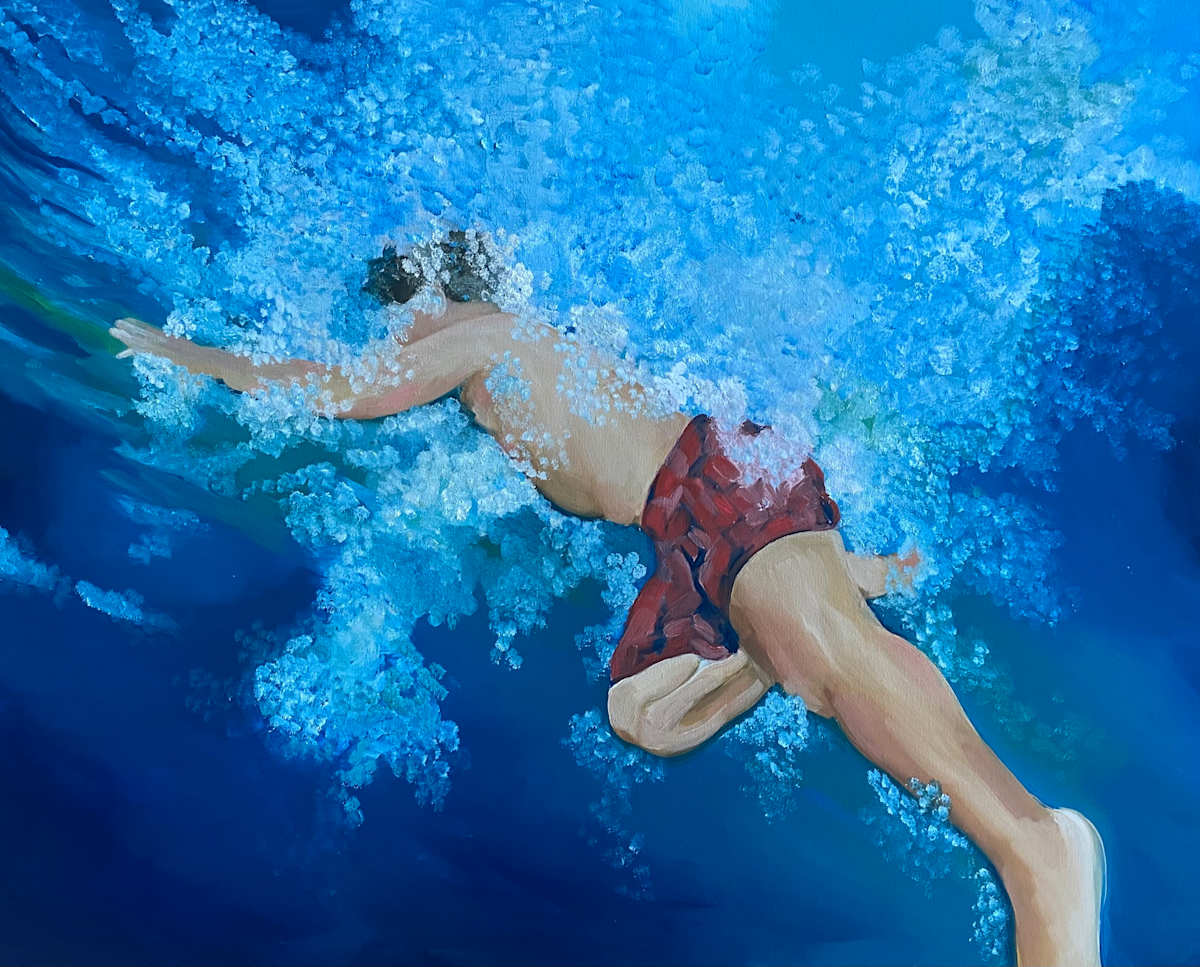 Boy Jumping in Water by Kathryn Pitt 