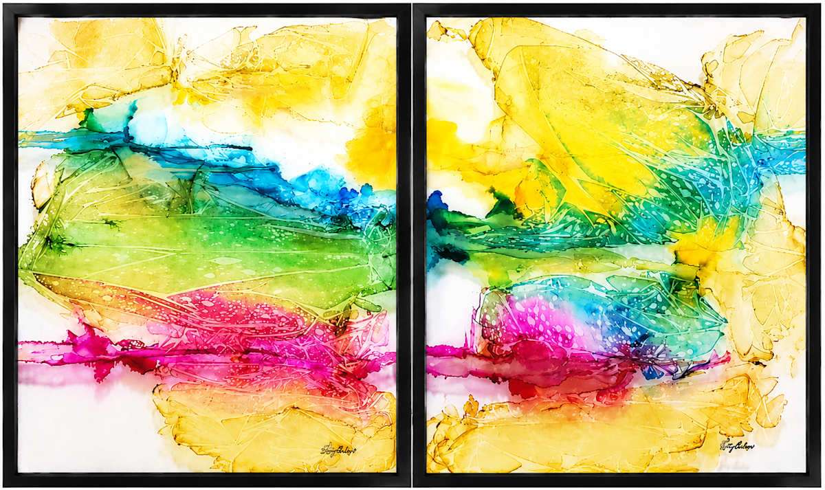 PLAYTIME FOR TWO Diptych by Katy Bishop, Image 1.