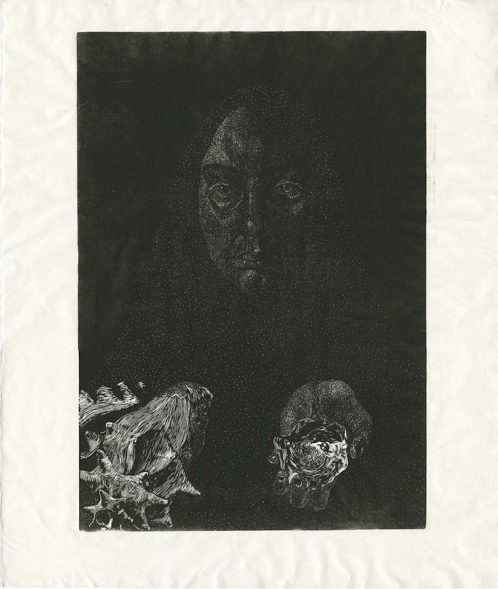 The Night is an Ocean - Printmaking, Honorable Mention by Amaya Lounibos Hartard 
