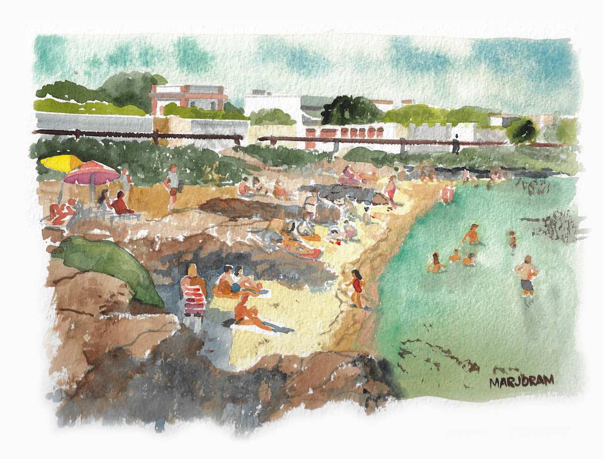 On the Beach, Favignana by Ernie Marjoram 
