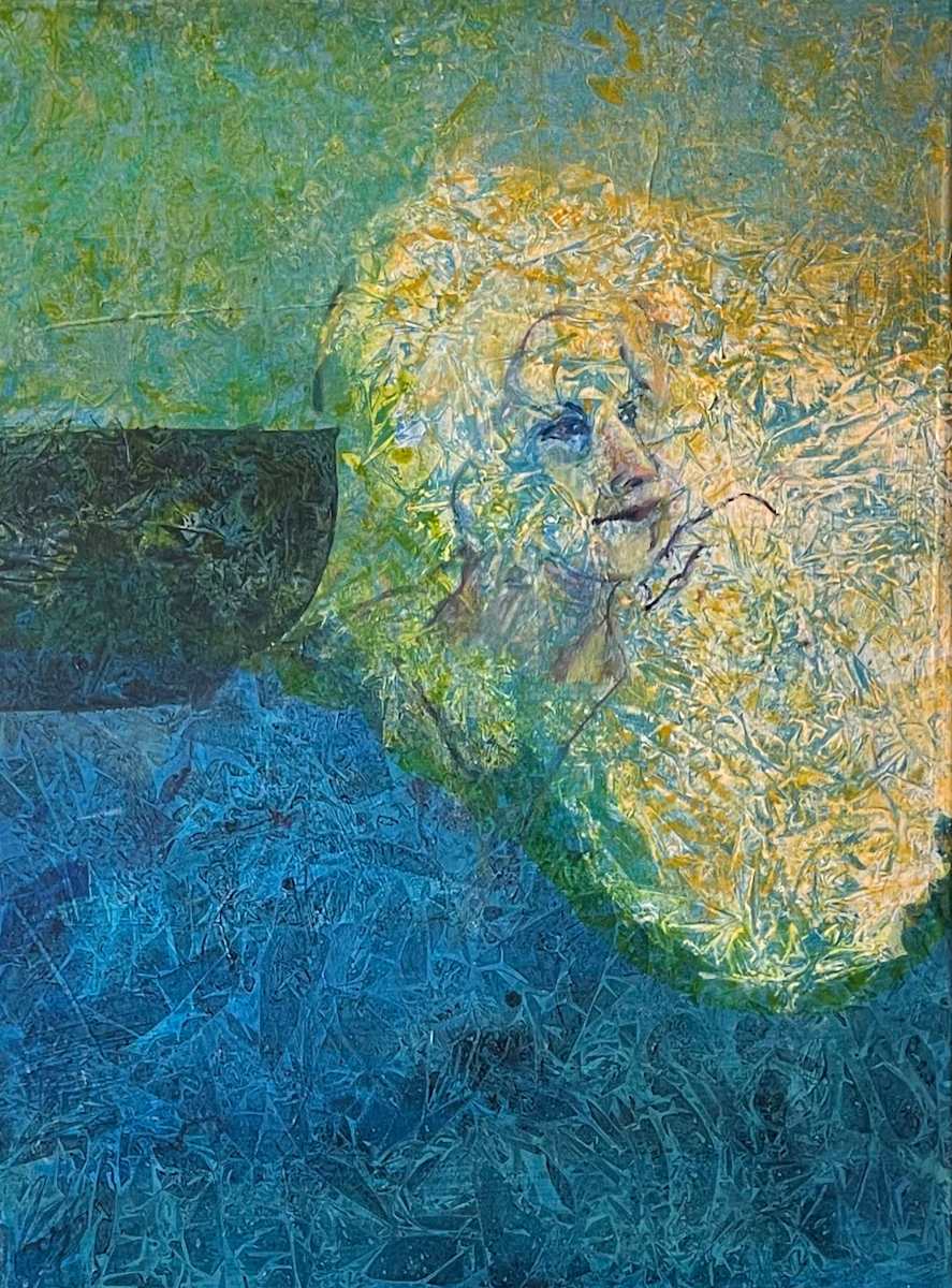 Portrait (blue) by Shirley Asano Guldimann 