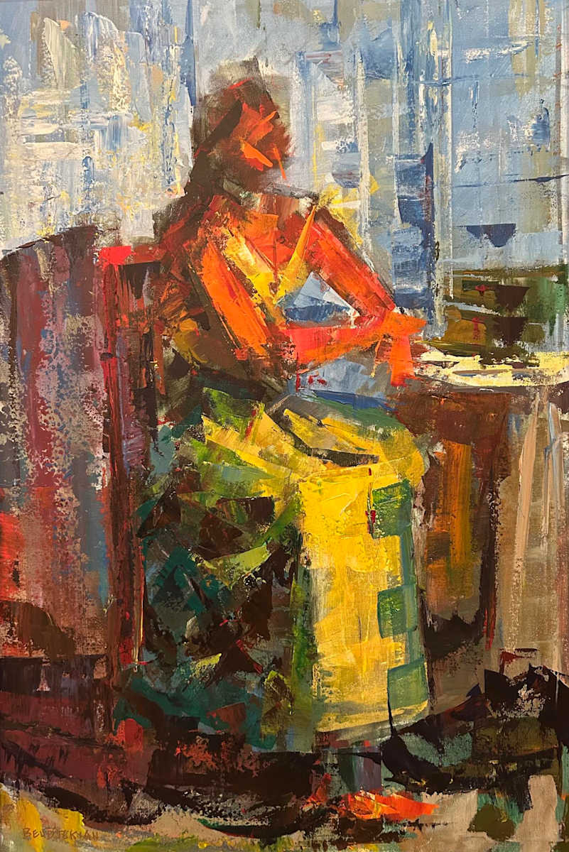 Seated Pose of A Clothed Lady by Shant Beudjekian 