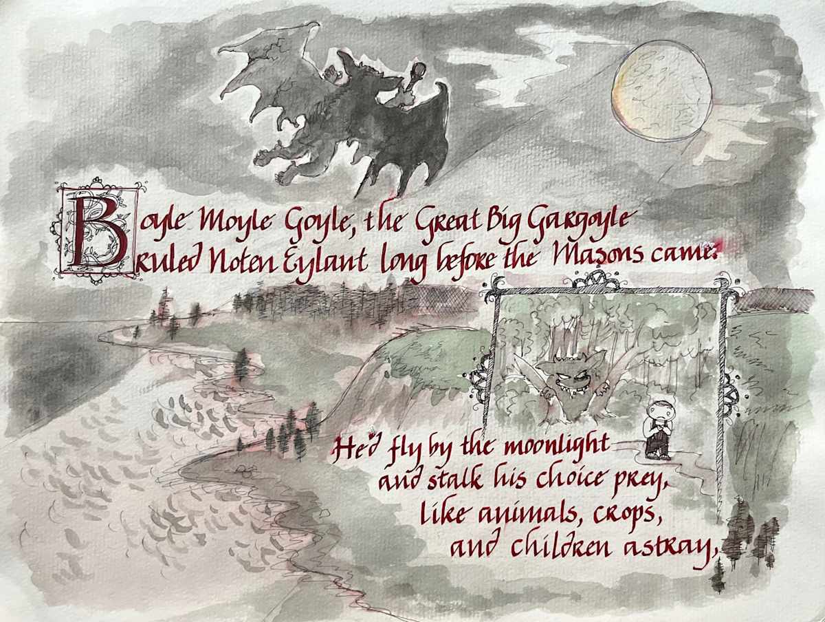 The Gargoyle and The Mason, page two by Marina Claire 