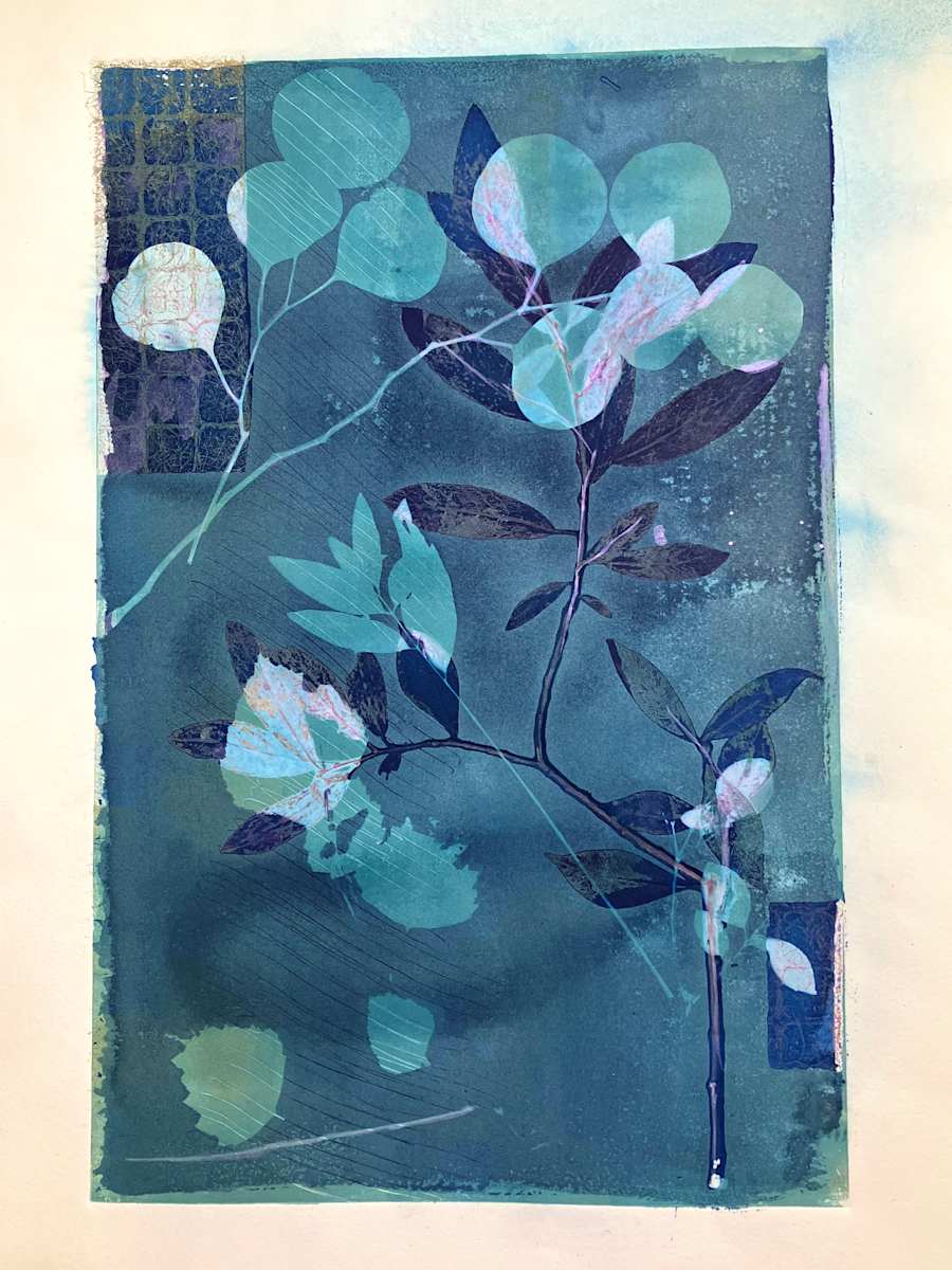 Turquoise Blue Pink by Rhonda Burton 