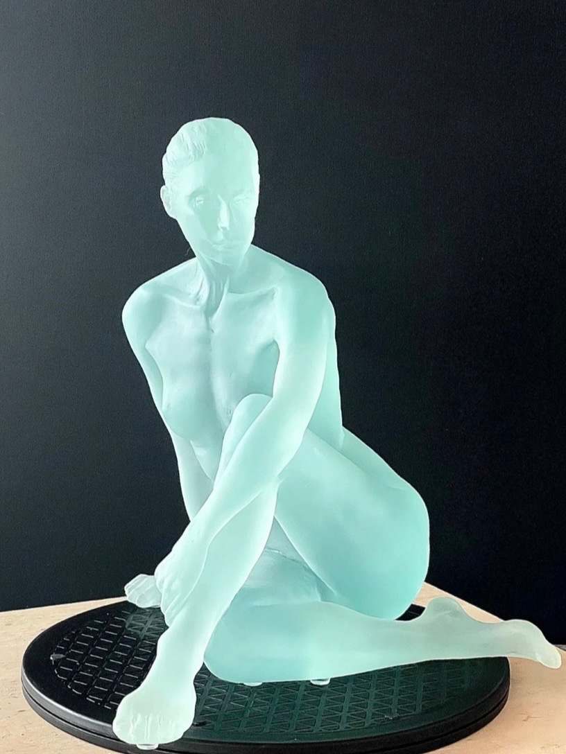 Sand Blasted Seated Ballerina by Emil Rutenberg, Image 1.