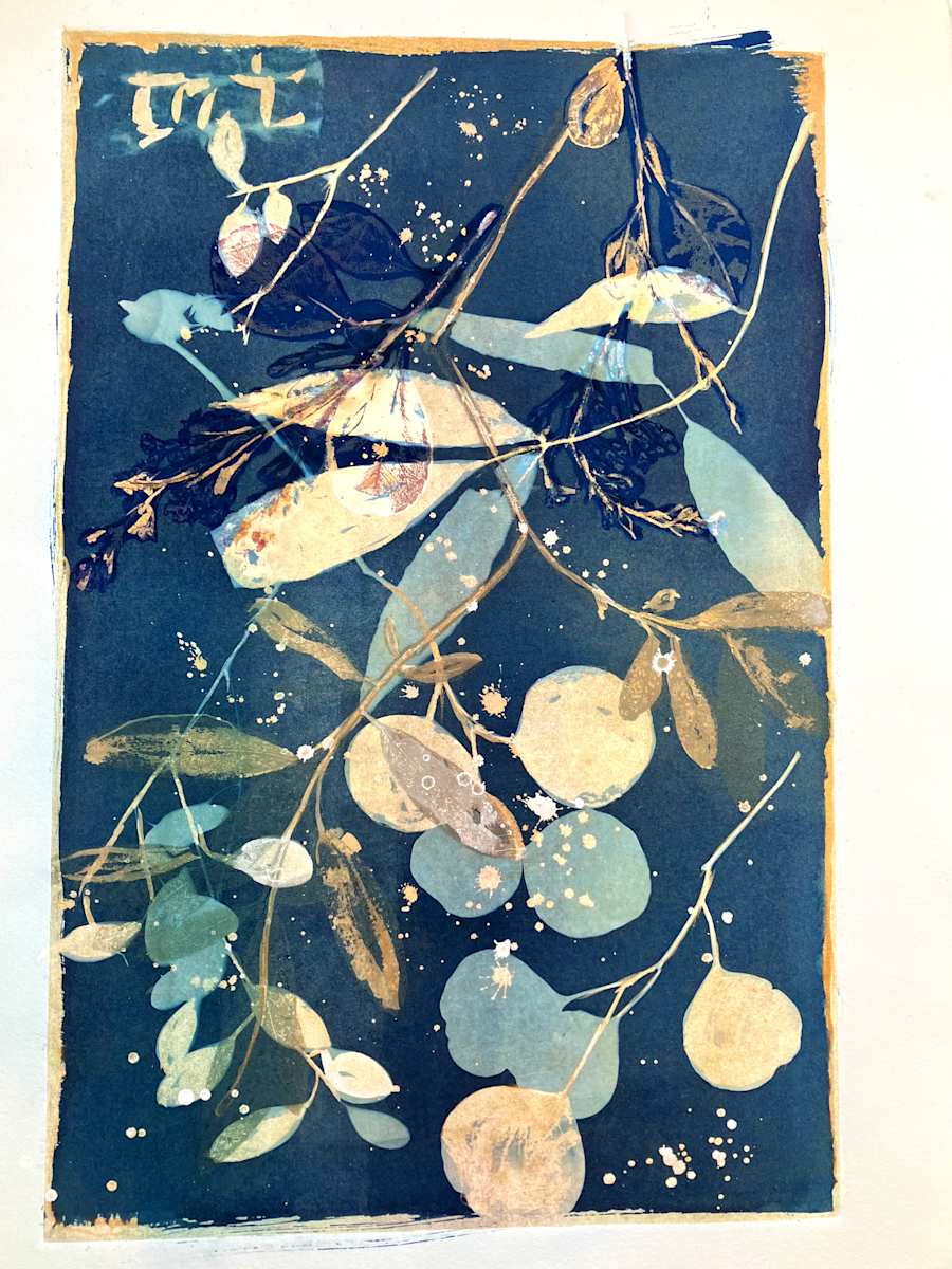 Yellow Turquoise Blue by Rhonda Burton 