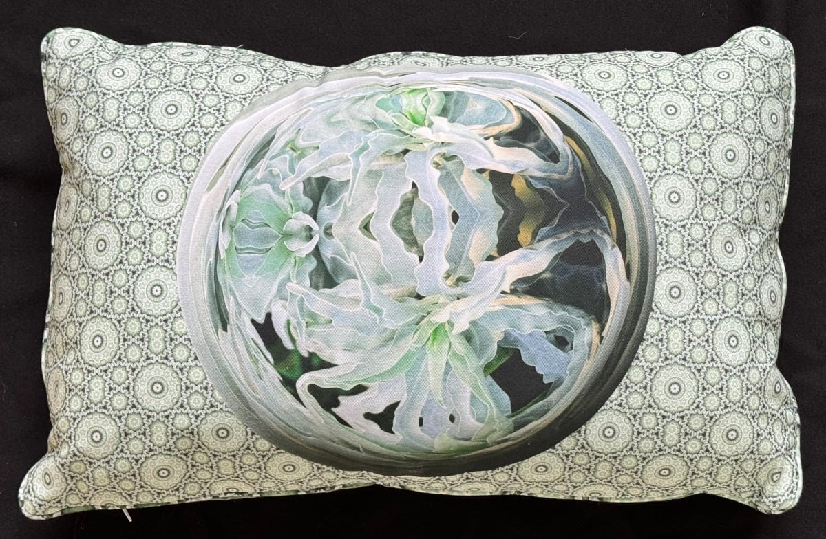 Sage Leaf Orb Pillow 1 by Karen Hochman Brown 