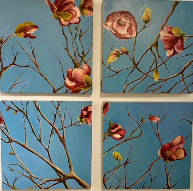 MAGNOLIAS IN FOUR SQUARES by Kathleen Losey 