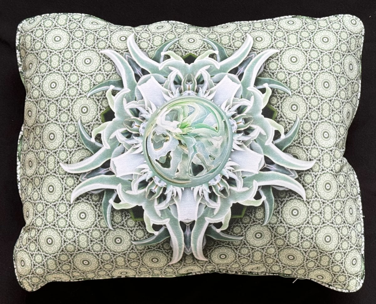 Five-Pointed Sage Leaf Pillow 2 by Karen Hochman Brown 