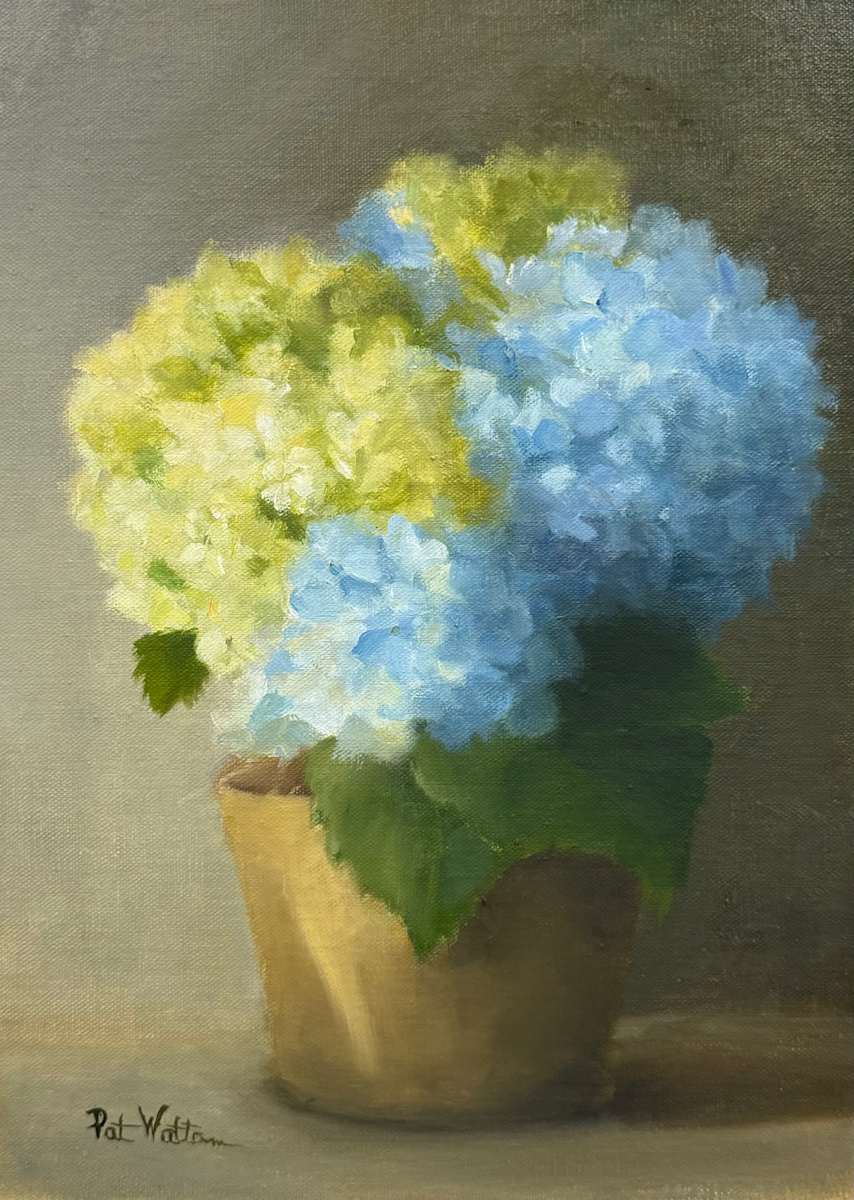 Blue Hydrangeas by Pat Wattam, Image 1.