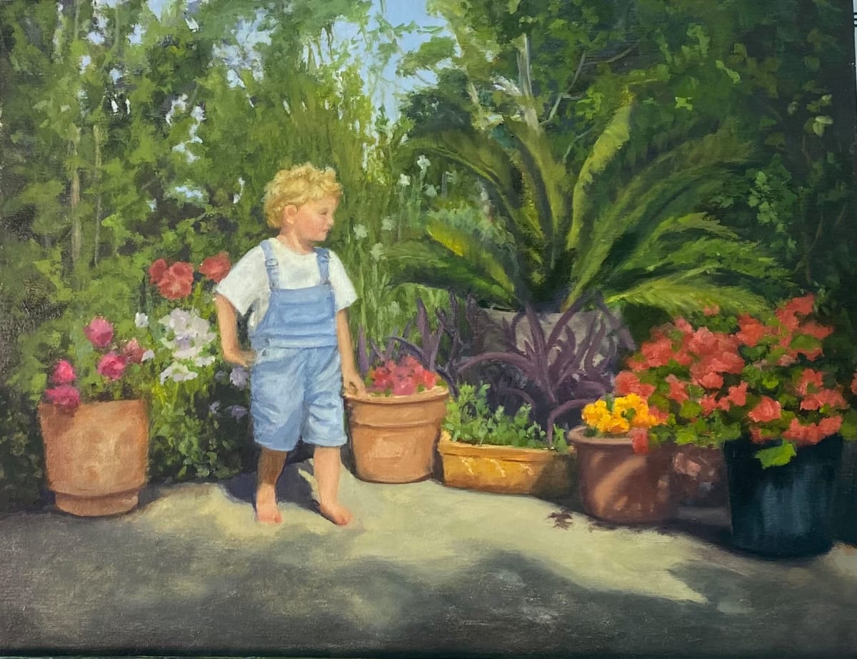 Gabe in the Garden by pat wattam 