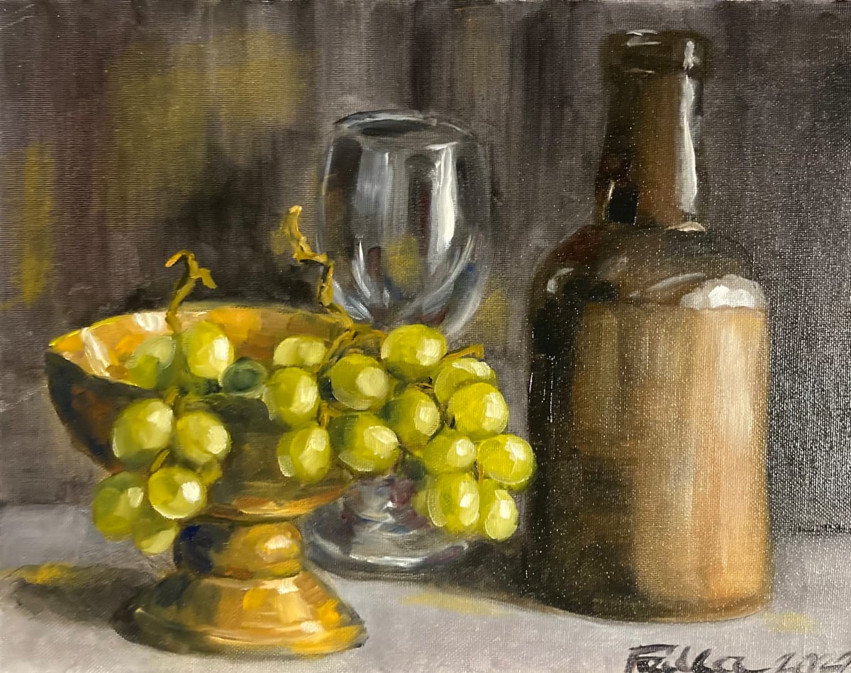 Bottles, Brass and Grapes Too by Fran Failla, Image 1.