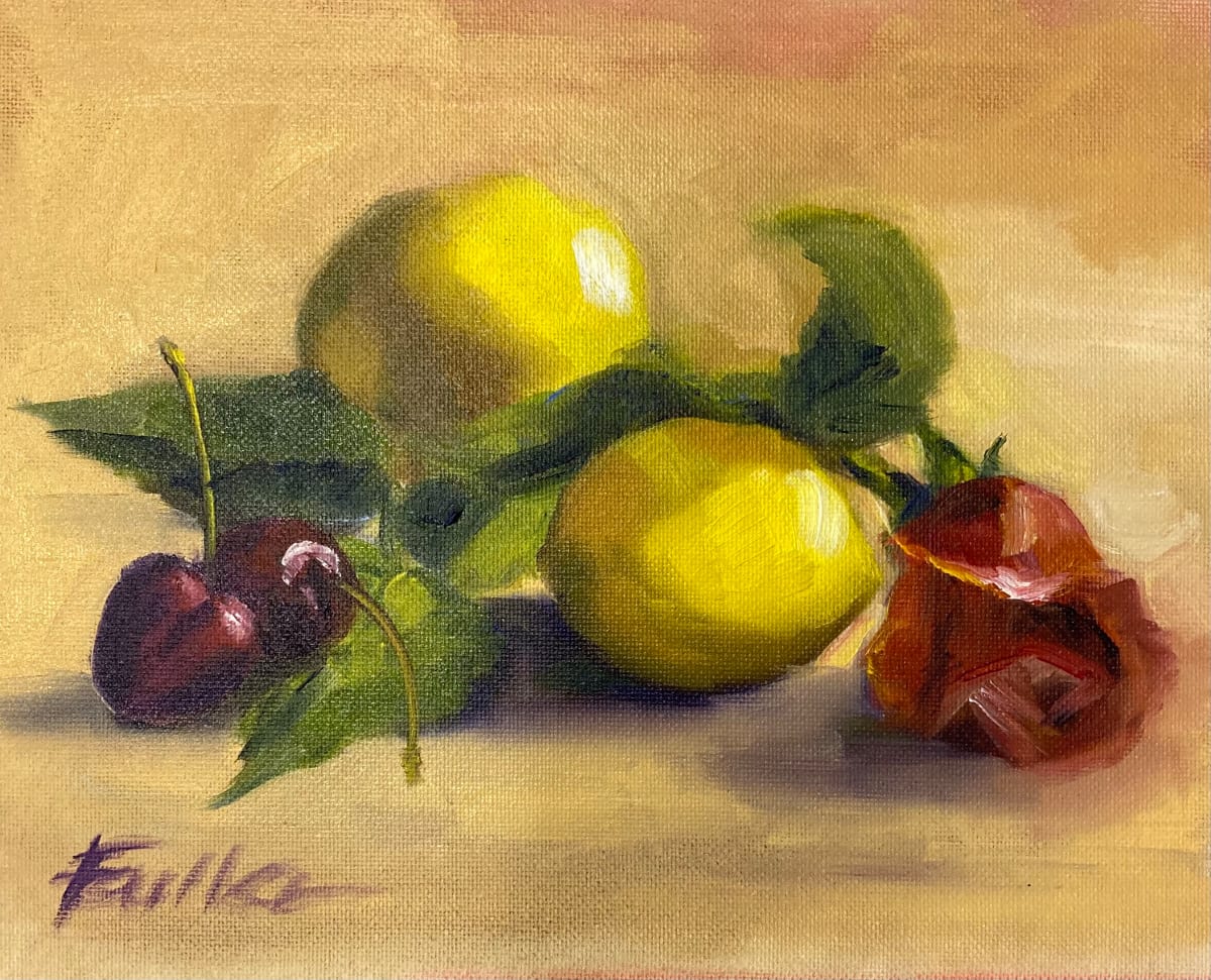 Cherries and a Rose by Fran Failla 