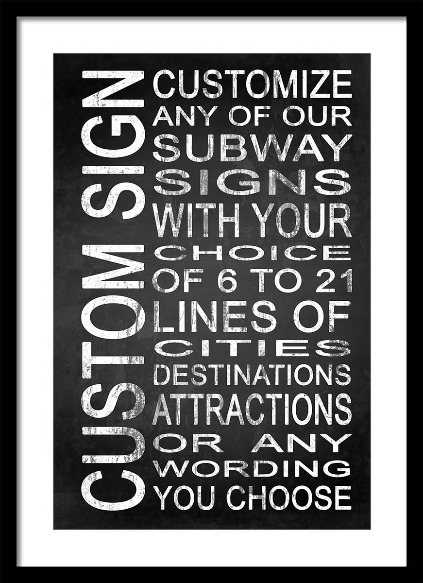 Custom subway sign open edition 20x30 metal by urban art district