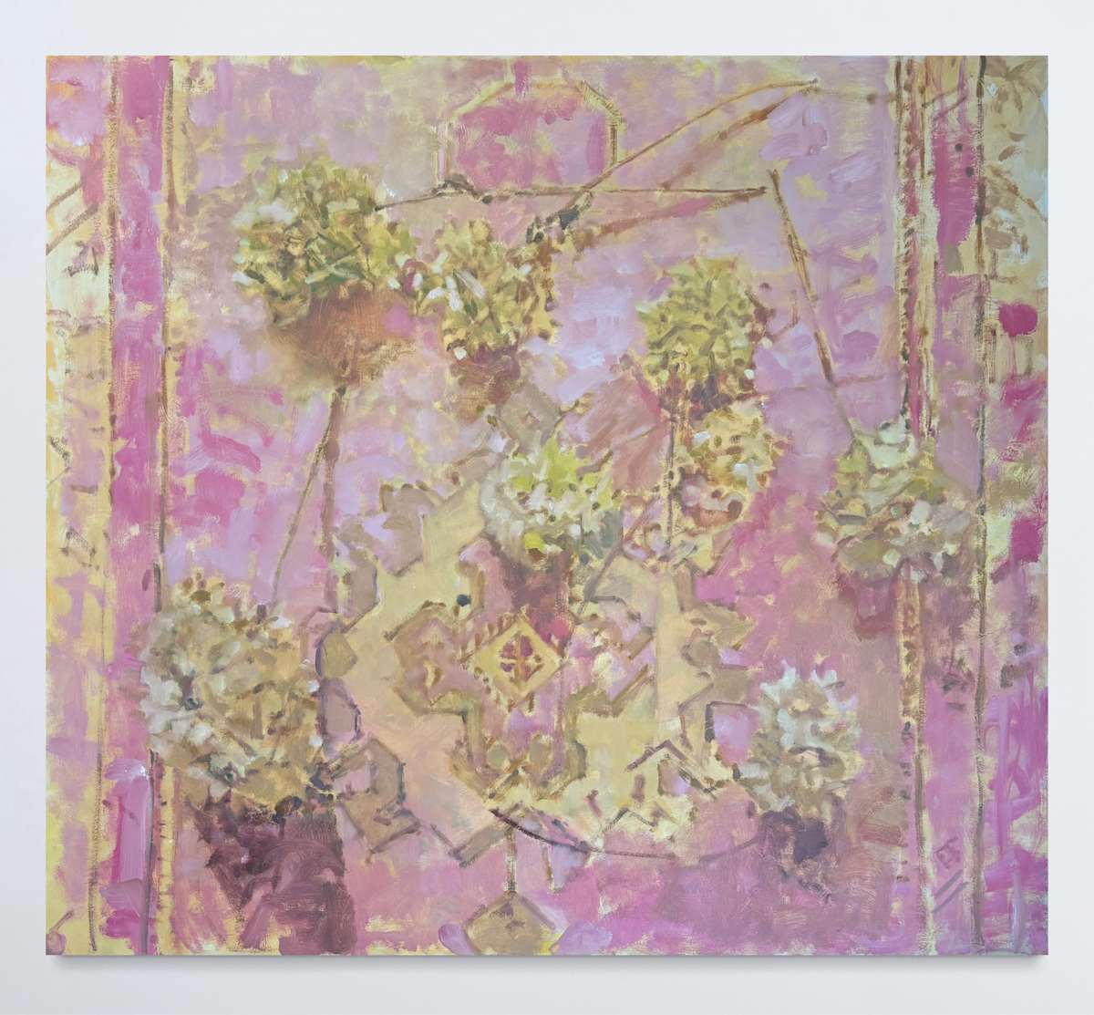 Pink Rug with Bobo Hydrangea by Annie Harris Massie, Image 2.