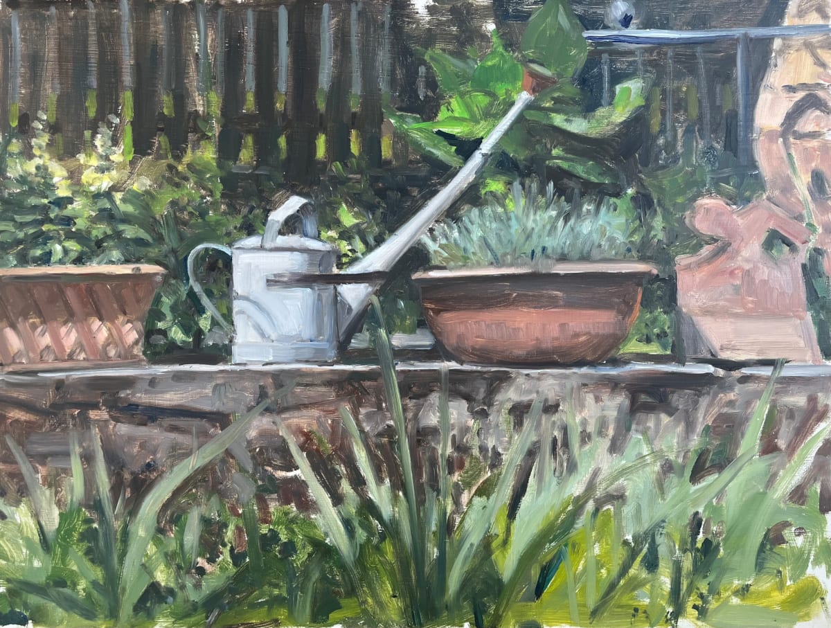 Watering Can + Pots by Richard Crozier 