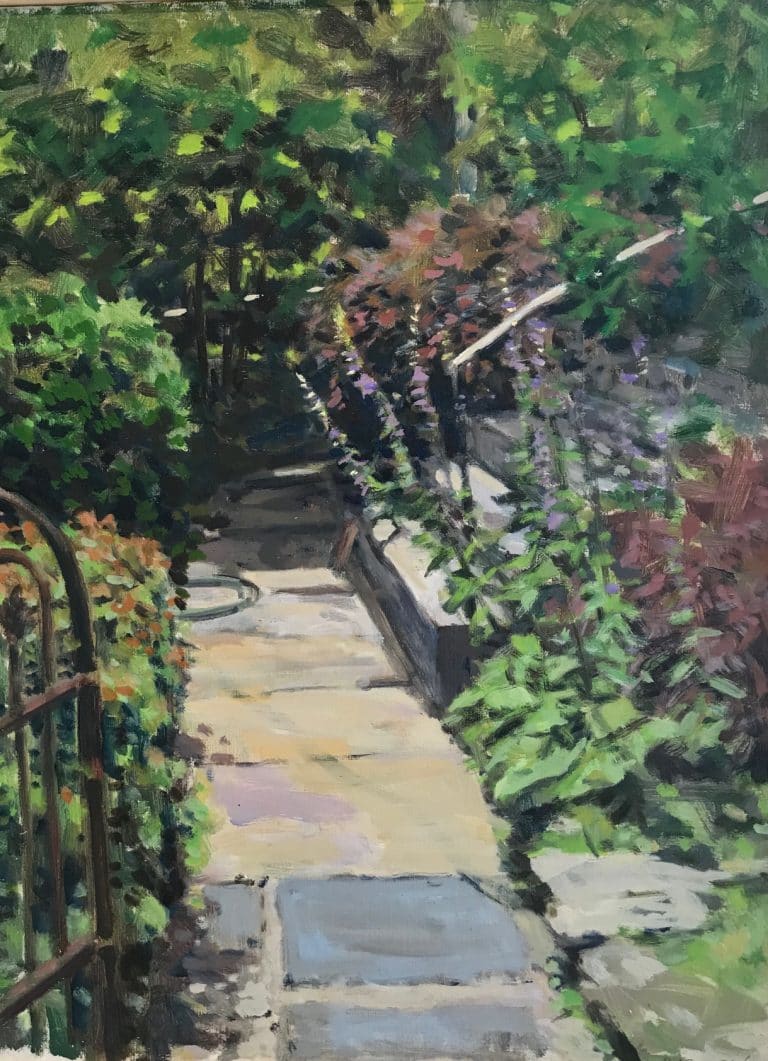 Front Walk with Bellflowers by Richard Crozier 