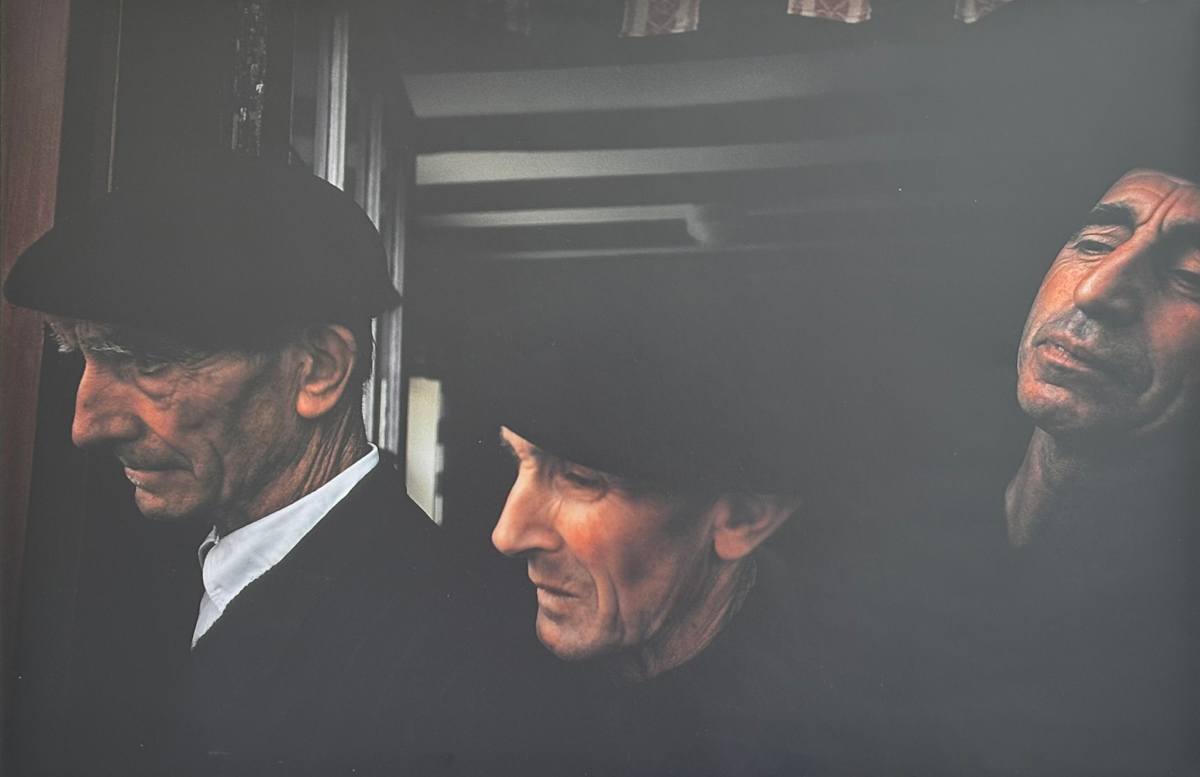 Basque men listening to a poet, Sare, France by William Albert Allard 