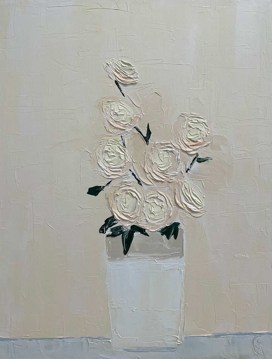 Peach Roses by John McCarthy 