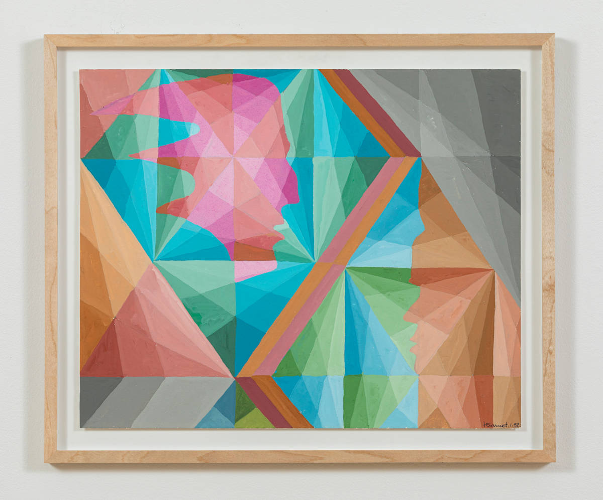 Gouache "Profiles" 1992 by Tony Gonnet 