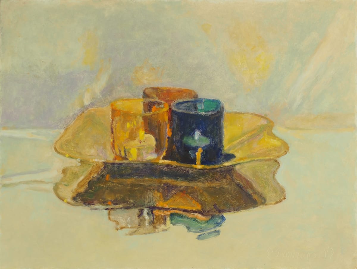 Modern Plate with Votive Candles by David Summers 