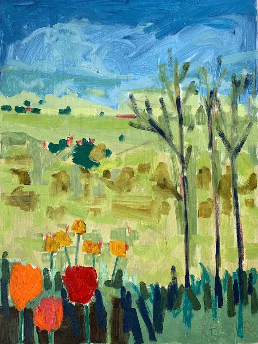 Picking Tulips I by Karen Blair 