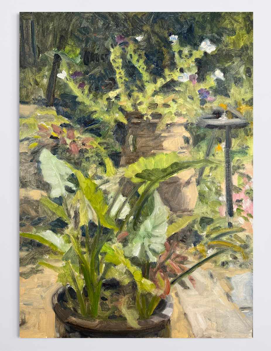 Pot with Petunias by Richard Crozier 