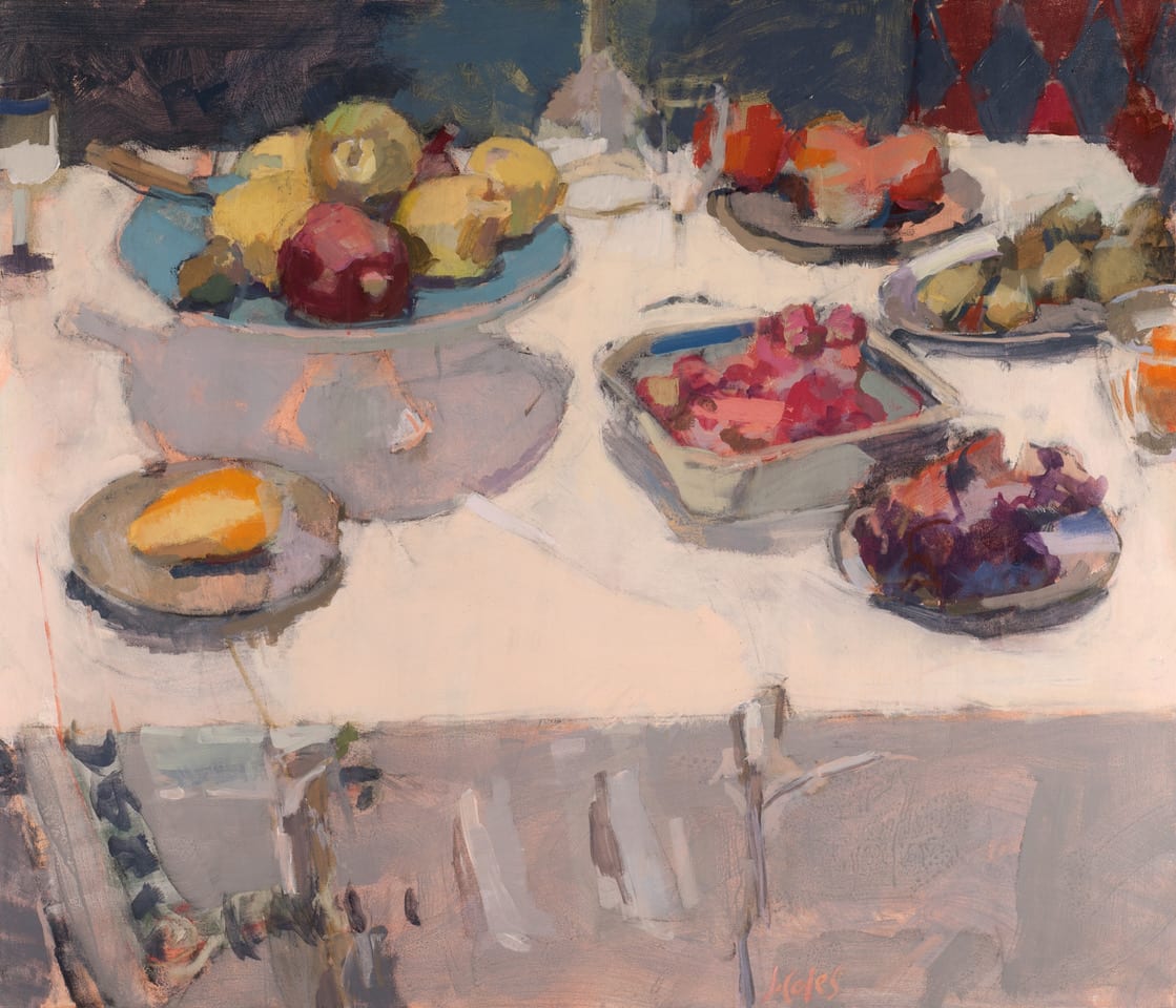 Compote and Plates of Fruit by Jessie Coles 