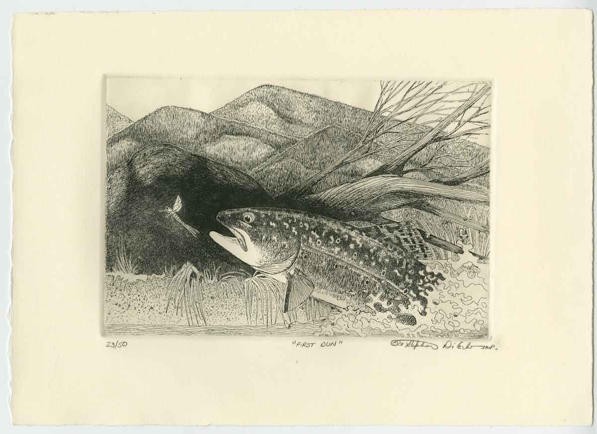 First Dun - etching by Stephen Mutsugoroh DiCerbo, Image 1.