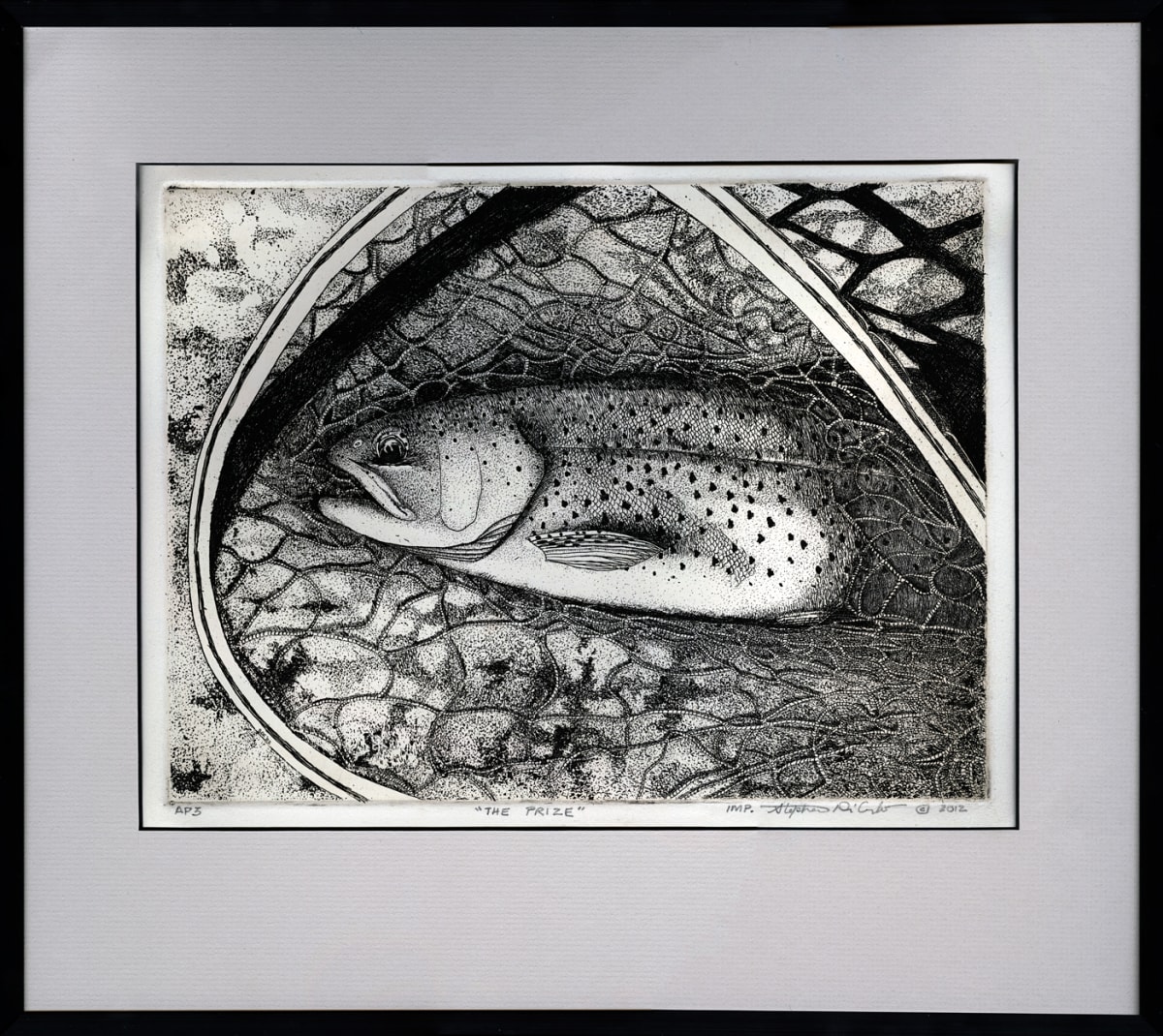 The Prize by Stephen Mutsugoroh DiCerbo  Image: "The Prize"  - Copperplate Line Etching  Artist Proof #3