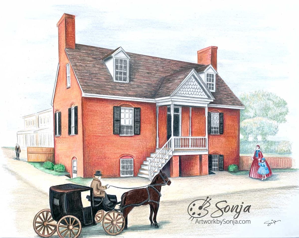 Historic Fredericksburg House Portrait by Sonja Petersen 