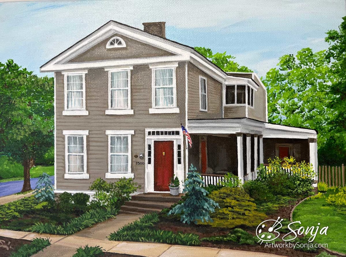 Historic Fredericksburg House Painting by Sonja Petersen 