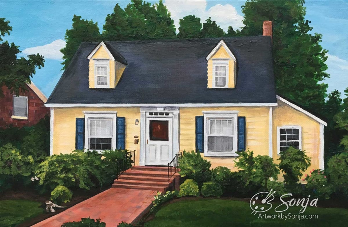 Historic Downtown Fredericksburg House Portrait by Sonja Petersen 