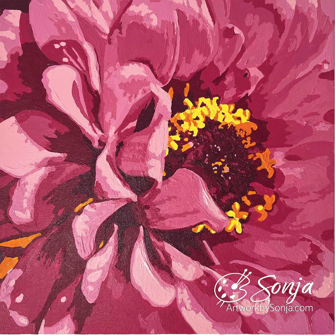 Lavish Bloom: Ruby Zinnia by Sonja Petersen 