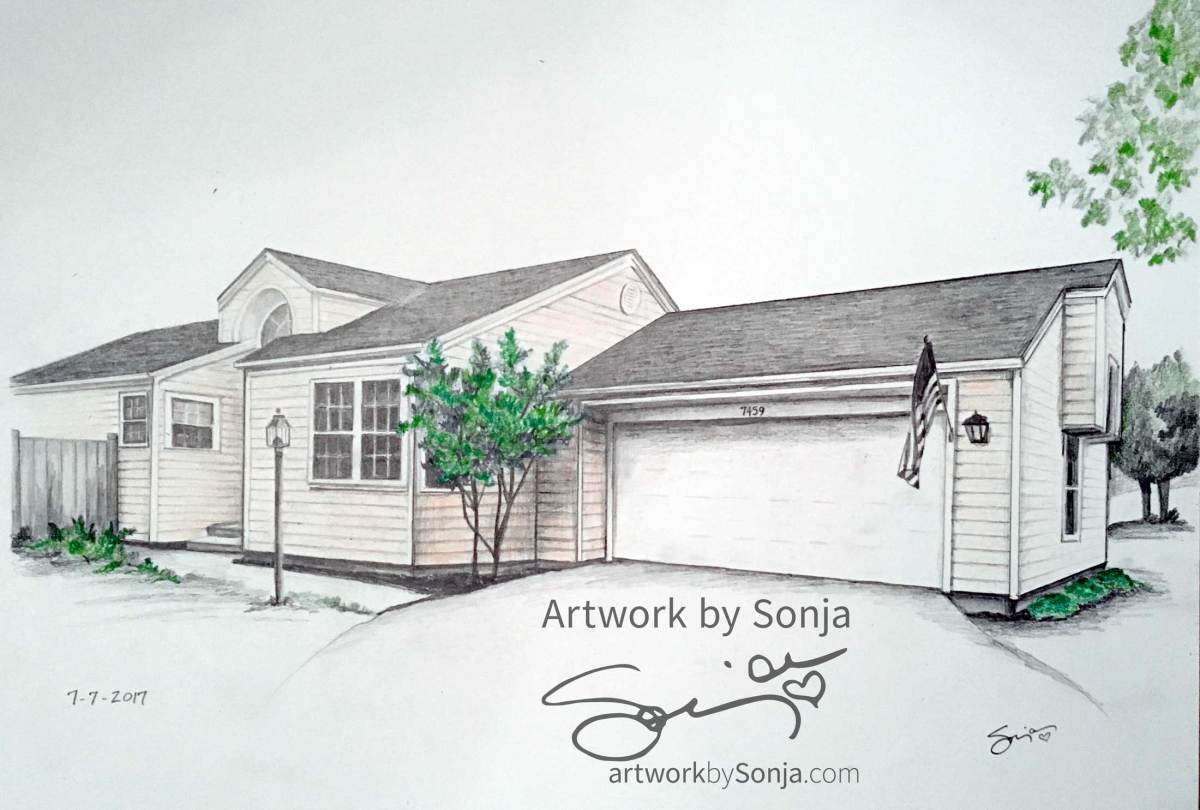 Realtor Gift House Drawing by Sonja Petersen  