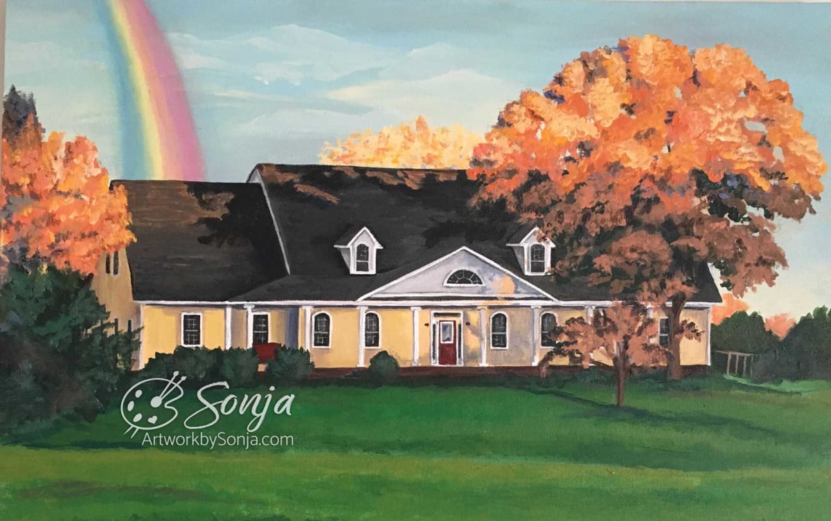Rainbow House Culpeper Portrait Painting by Sonja Petersen 