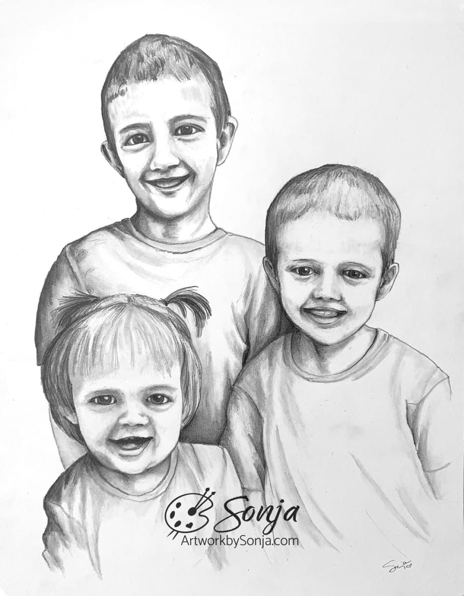 Siblings Family Portrait by Sonja Petersen 