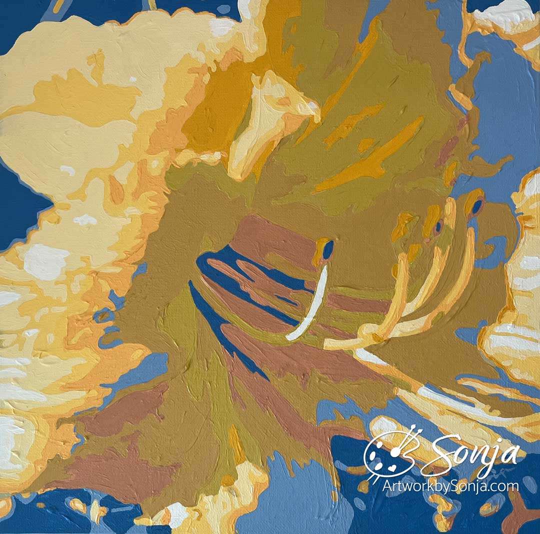 Big Time Happy Daylily - Mounted Print by Sonja Petersen 