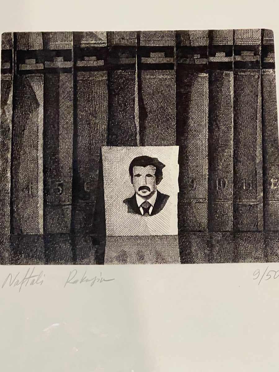 Portrait with Books by Naftali Rakuzin 