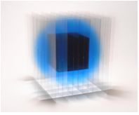 Dessin/volume: Black Cube in Blue by Go Segawa 