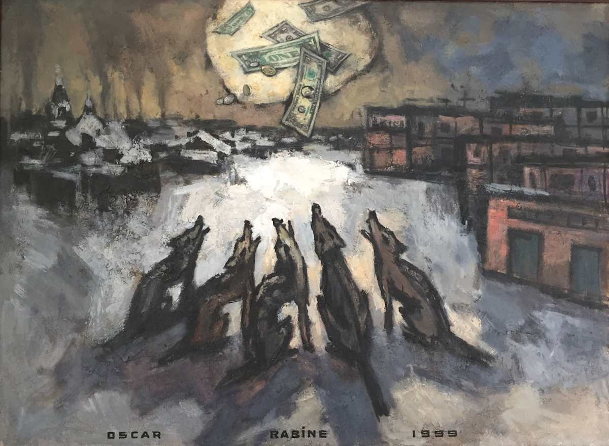 Five Wolves And Five Dollars #1236 by Oskar Rabin 