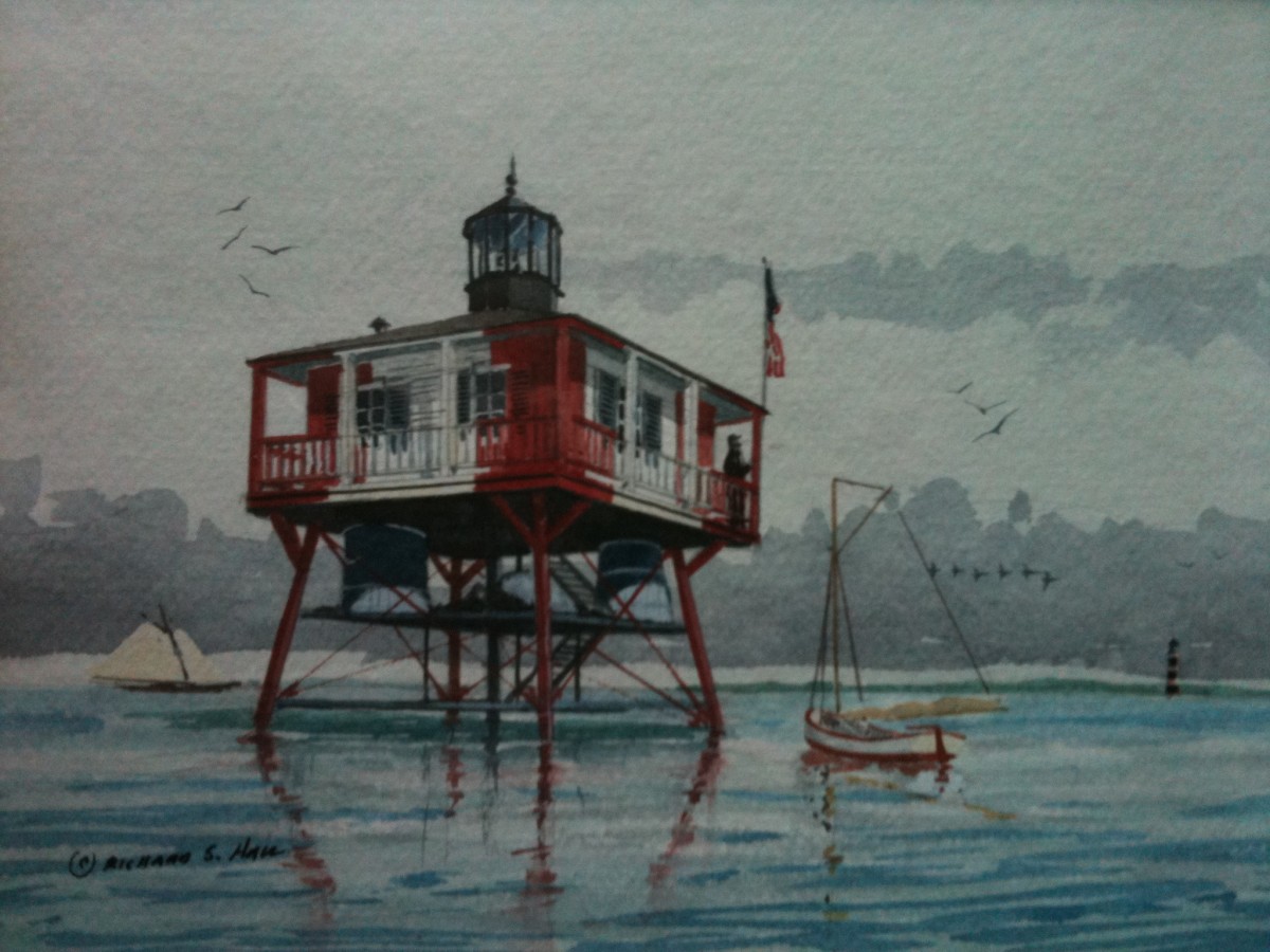 Halfmoon Shoal Lighthouse by Richard S. Hall 