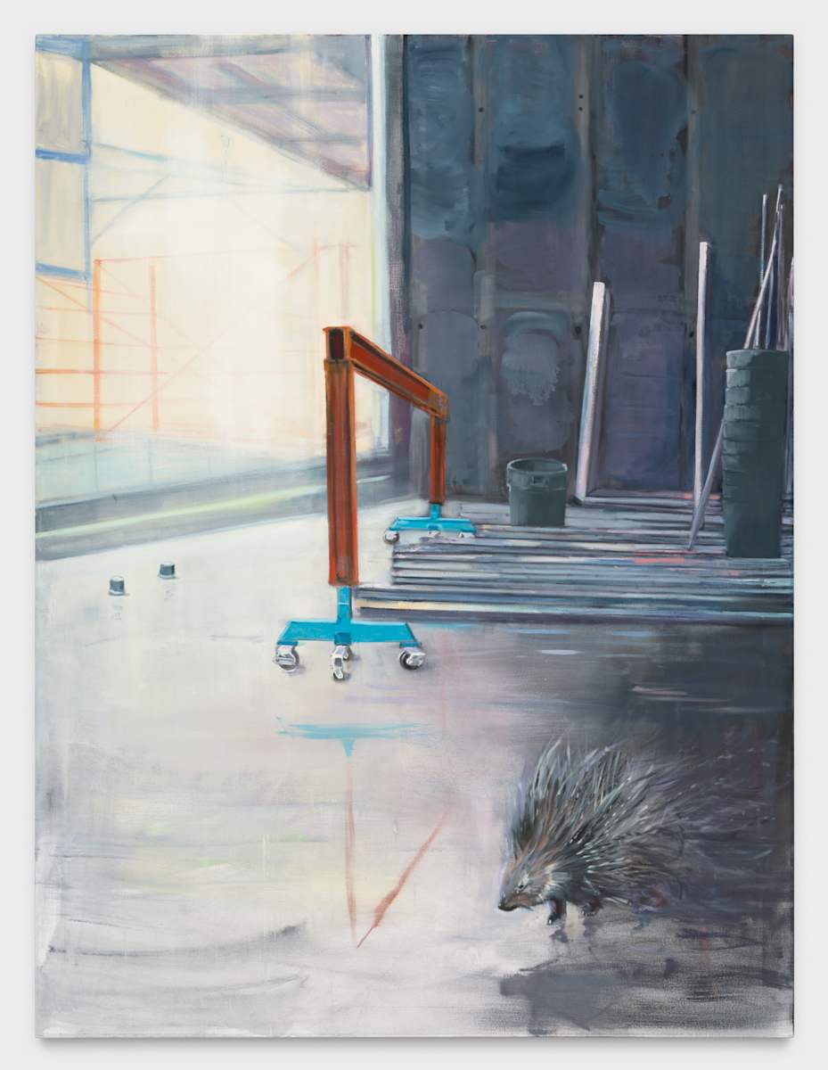 Intruder by Noa Charuvi  Image: A construction site interior in lower Manhattan, with an Indica Procupine - a typical species in Jerusalem, Israel. 