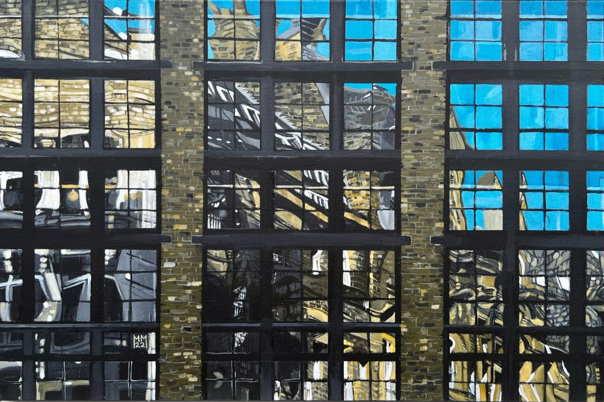 A Darkened Corner of Town by Michael Moore  Image: Part of my ongoing fascination with the metaphors held within reflections, especially in an urban context and old architecture reflecting in newer facades.