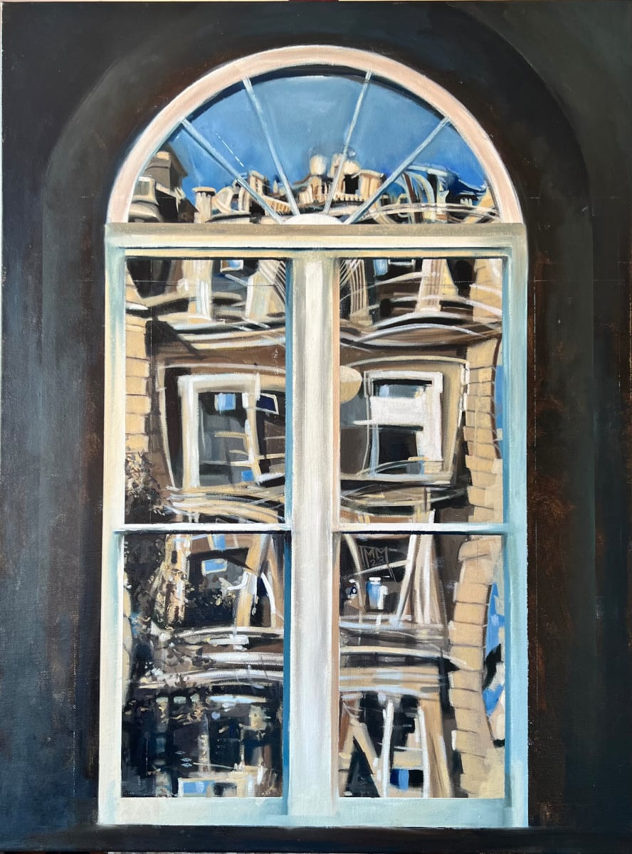 A Remembered Present by Michael Moore  Image: The title of this painting came about because the work is more ‘painterly’ and loose than I have previously painted. Memories are bound to be incomplete, filtered and summarised.