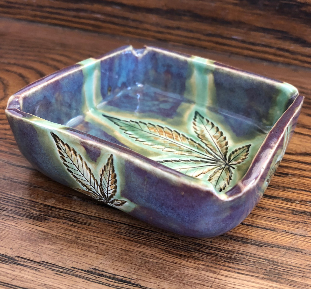Rainbow Love 5 leaf tray #3 by Nell Eakin 