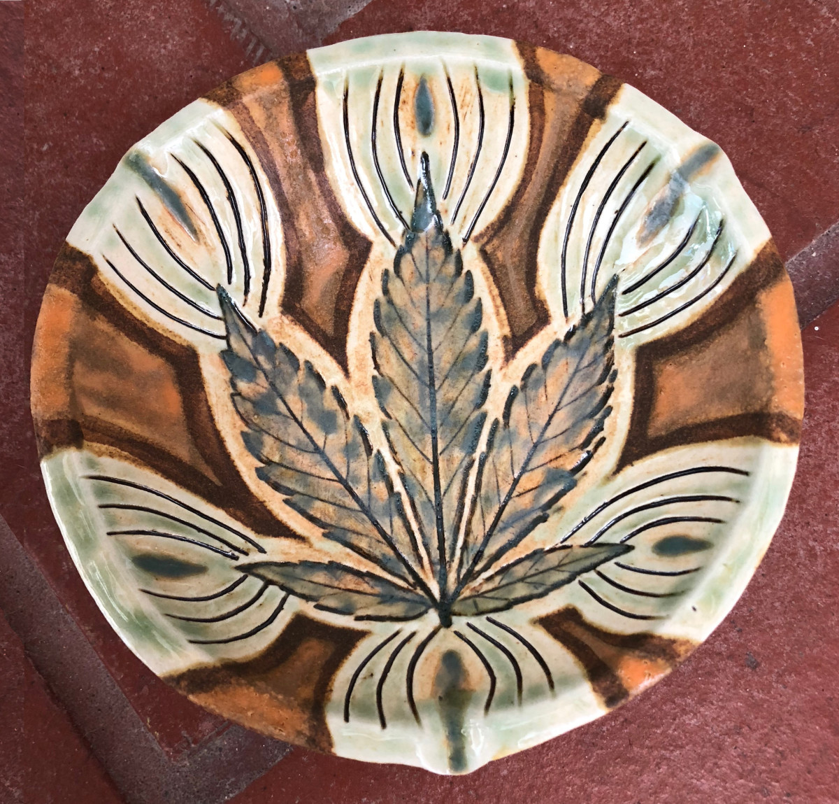 Orange Earth Energy tray by Nell Eakin 