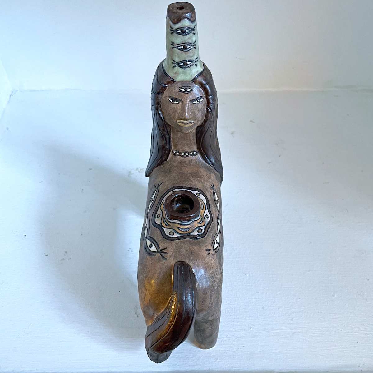 Sultry Dark Eyes  Mandala Pipe by Nell Eakin, Image 9.